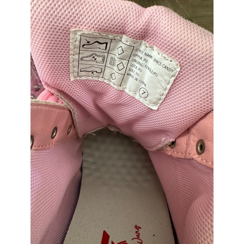Anthony Wang Space Candy Pink Patent Platform Sneakers Studded Chain Size 7 - Picture 7 of 12